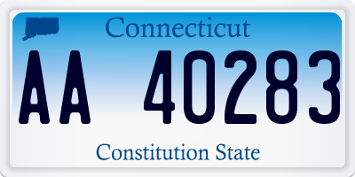 CT license plate AA40283