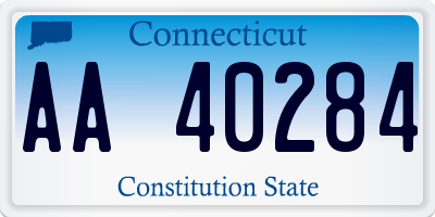 CT license plate AA40284