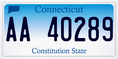 CT license plate AA40289