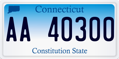 CT license plate AA40300