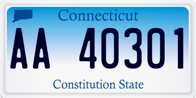 CT license plate AA40301