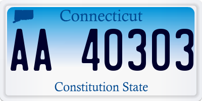 CT license plate AA40303