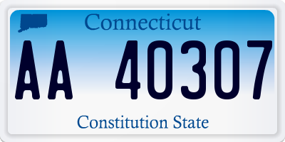 CT license plate AA40307