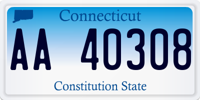 CT license plate AA40308