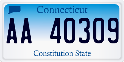 CT license plate AA40309