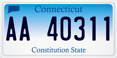 CT license plate AA40311