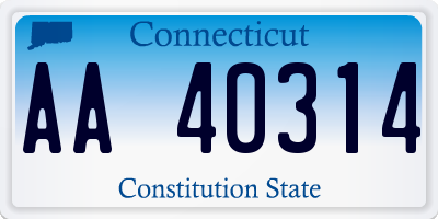 CT license plate AA40314