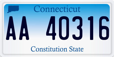 CT license plate AA40316