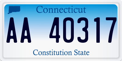 CT license plate AA40317