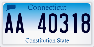 CT license plate AA40318