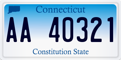 CT license plate AA40321