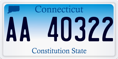 CT license plate AA40322