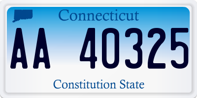 CT license plate AA40325