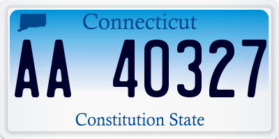 CT license plate AA40327