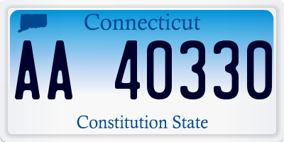 CT license plate AA40330