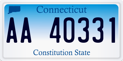 CT license plate AA40331