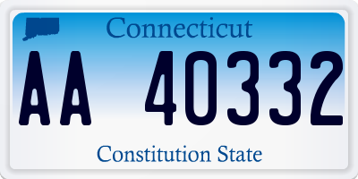 CT license plate AA40332