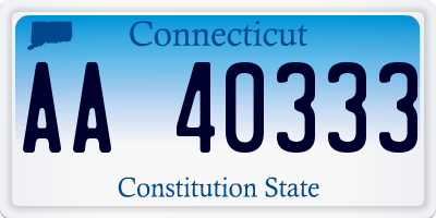 CT license plate AA40333