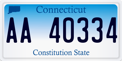 CT license plate AA40334