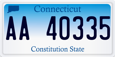 CT license plate AA40335