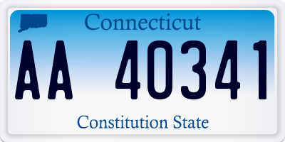 CT license plate AA40341