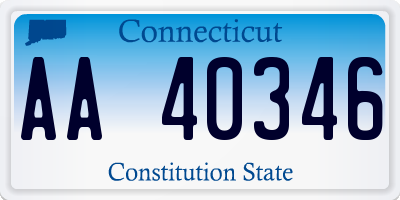 CT license plate AA40346