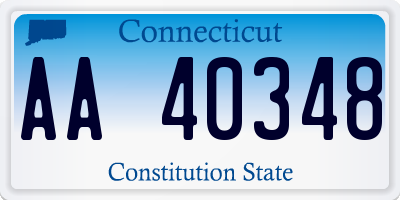 CT license plate AA40348