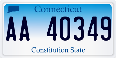 CT license plate AA40349