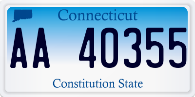 CT license plate AA40355