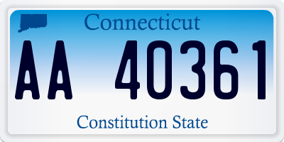 CT license plate AA40361