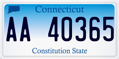 CT license plate AA40365