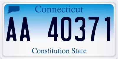 CT license plate AA40371