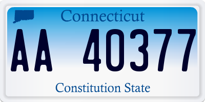 CT license plate AA40377