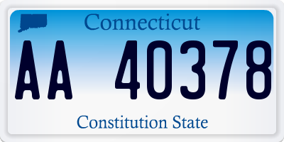 CT license plate AA40378