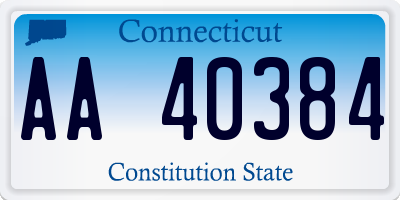 CT license plate AA40384