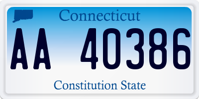 CT license plate AA40386