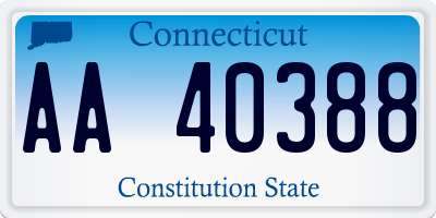 CT license plate AA40388