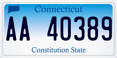 CT license plate AA40389