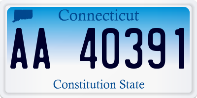 CT license plate AA40391