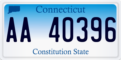 CT license plate AA40396