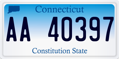 CT license plate AA40397