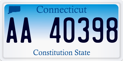 CT license plate AA40398