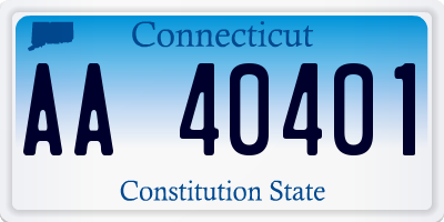 CT license plate AA40401