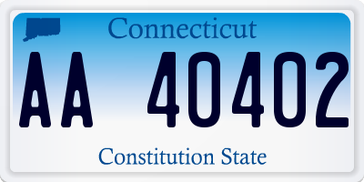 CT license plate AA40402