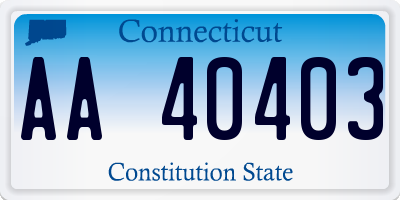 CT license plate AA40403