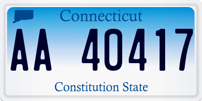 CT license plate AA40417