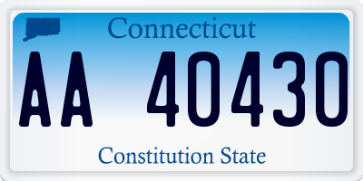 CT license plate AA40430