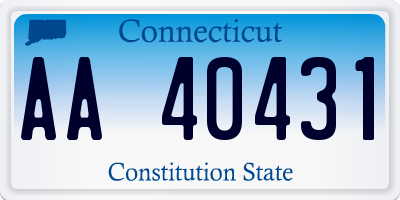 CT license plate AA40431