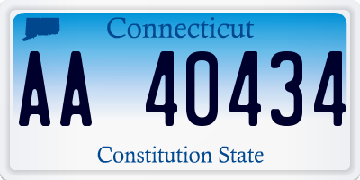 CT license plate AA40434