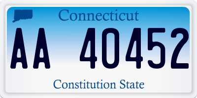 CT license plate AA40452